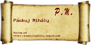 Páskuj Mihály névjegykártya