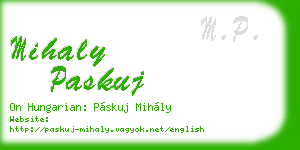 mihaly paskuj business card