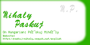 mihaly paskuj business card